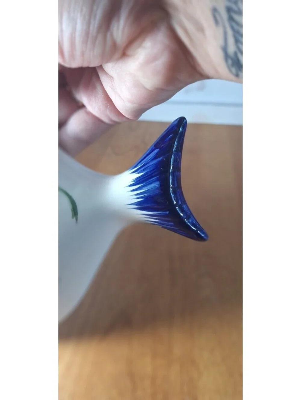 VTG Hand Painted Ceramic Portuguese Fish Wall Plaque Floral 8.5